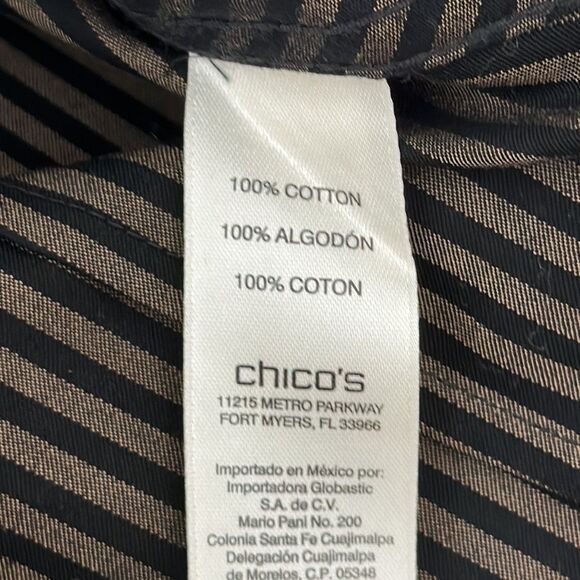 Chico's No Iron Sateen Stripe Shirt Size 3 XL Size 16 NWOT - Picture 15 of 16